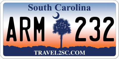 SC license plate ARM232