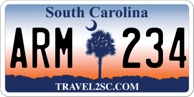 SC license plate ARM234