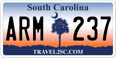 SC license plate ARM237