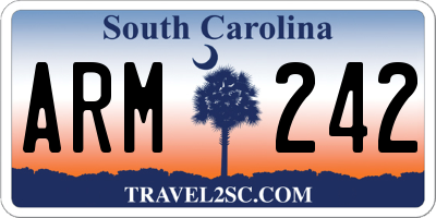 SC license plate ARM242