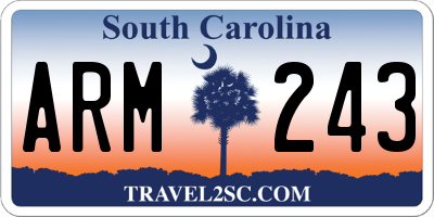 SC license plate ARM243