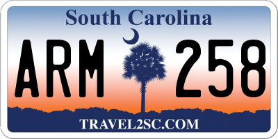 SC license plate ARM258