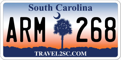 SC license plate ARM268
