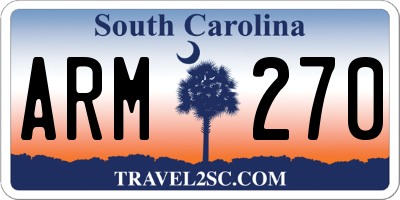 SC license plate ARM270