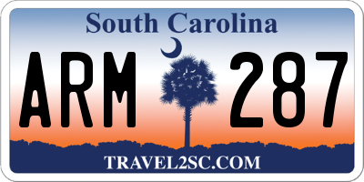 SC license plate ARM287