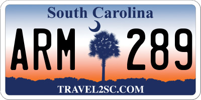 SC license plate ARM289