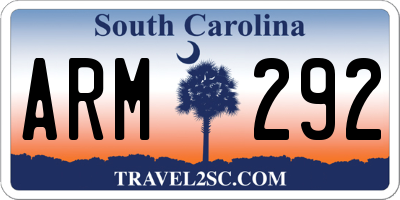 SC license plate ARM292