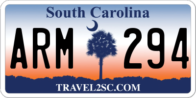 SC license plate ARM294