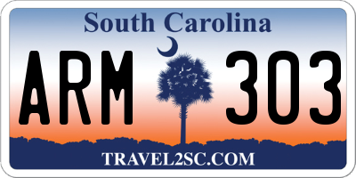 SC license plate ARM303