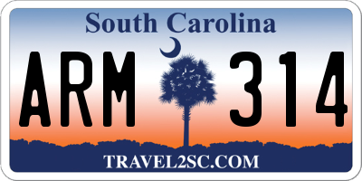 SC license plate ARM314