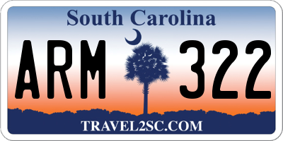 SC license plate ARM322