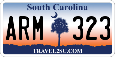SC license plate ARM323