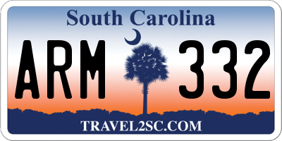SC license plate ARM332