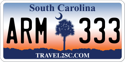 SC license plate ARM333