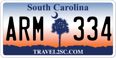 SC license plate ARM334