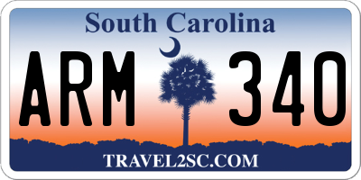 SC license plate ARM340