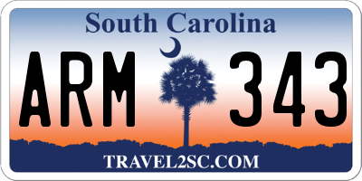SC license plate ARM343