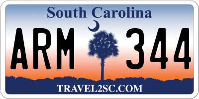 SC license plate ARM344