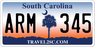 SC license plate ARM345