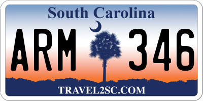 SC license plate ARM346