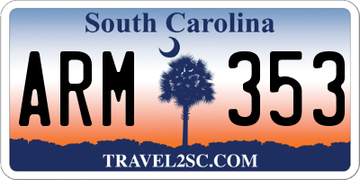 SC license plate ARM353