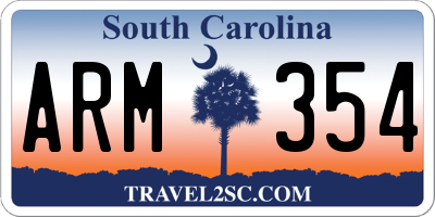 SC license plate ARM354