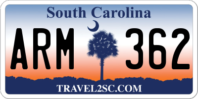 SC license plate ARM362