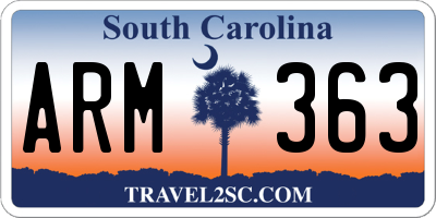 SC license plate ARM363