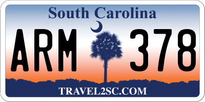 SC license plate ARM378