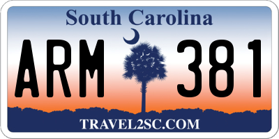 SC license plate ARM381
