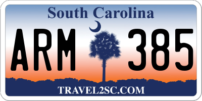 SC license plate ARM385