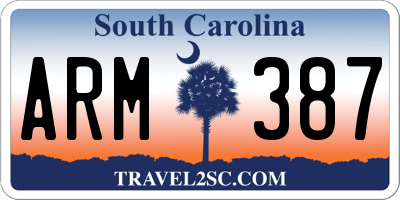 SC license plate ARM387