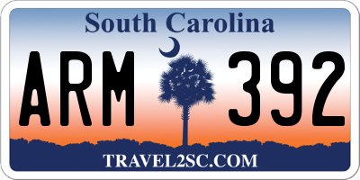 SC license plate ARM392