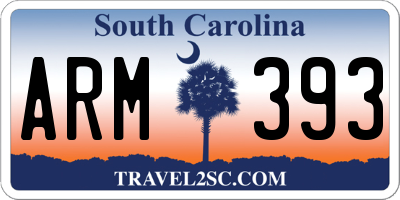 SC license plate ARM393