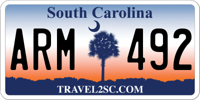 SC license plate ARM492