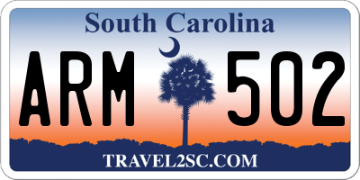 SC license plate ARM502