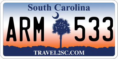 SC license plate ARM533
