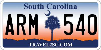 SC license plate ARM540
