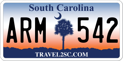 SC license plate ARM542