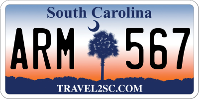 SC license plate ARM567