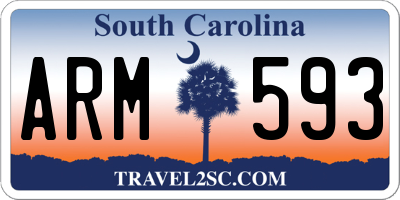 SC license plate ARM593