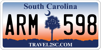 SC license plate ARM598