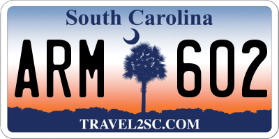 SC license plate ARM602