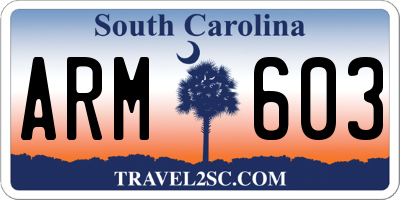 SC license plate ARM603