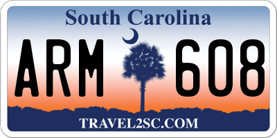 SC license plate ARM608