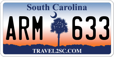 SC license plate ARM633