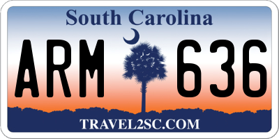 SC license plate ARM636