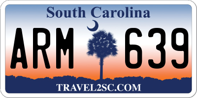 SC license plate ARM639