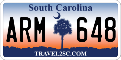 SC license plate ARM648