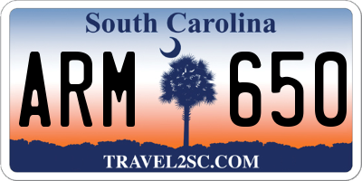 SC license plate ARM650